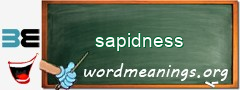 WordMeaning blackboard for sapidness